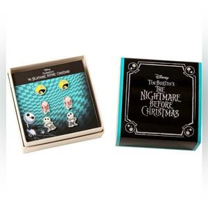 Disney Nightmare Before Christmas Silver Plated Stud Earring Set 3 Pairs- NWT